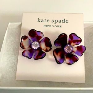 KATE SPADE PURPLE PETAL PUSHER EARRINGS